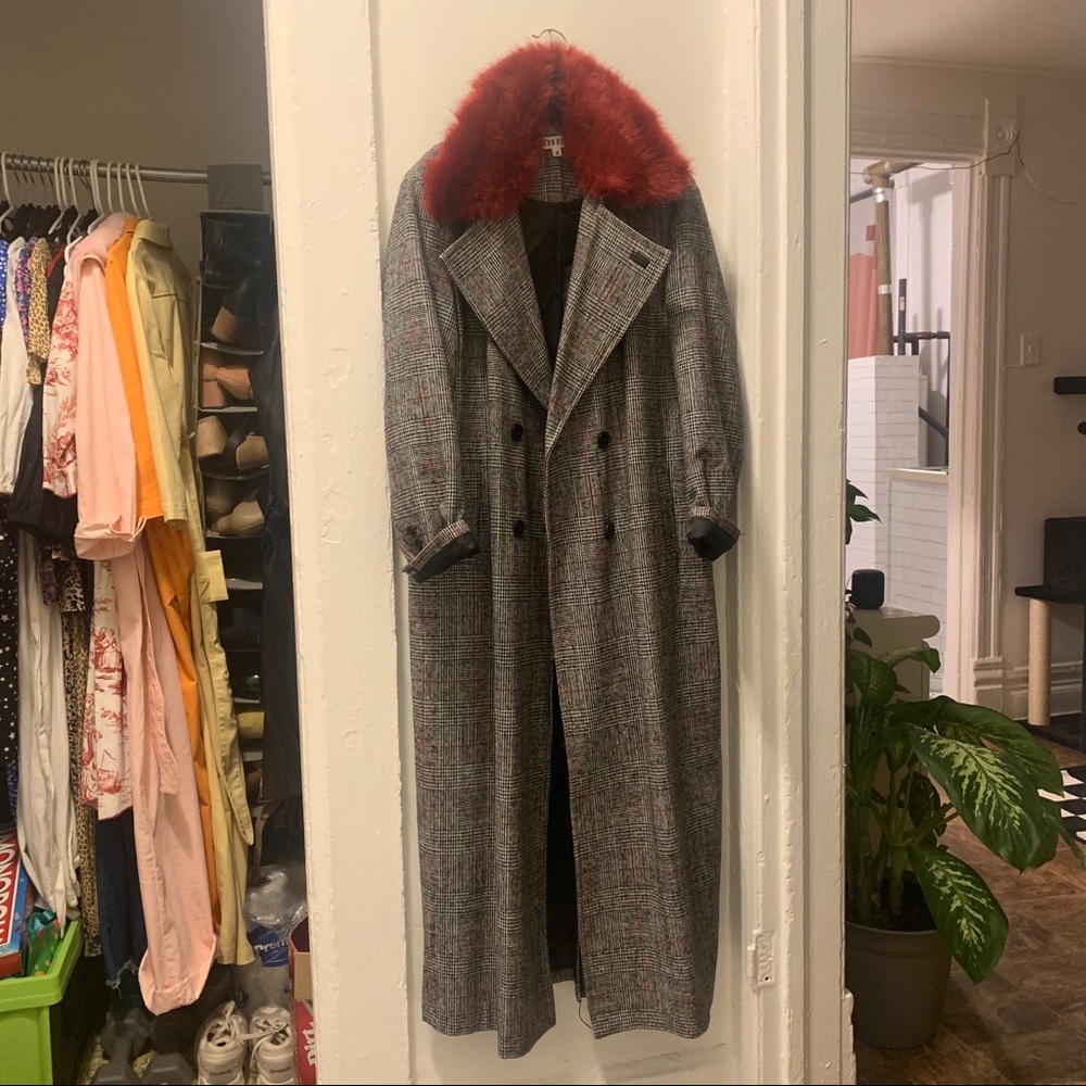 ASOS Plaid Coat w/ fur collar